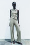 RIBBED WIDE-LEG TROUSERS