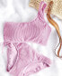 Juniors' One-Shoulder Side-Shirred Bikini Top, Created For Macy's