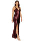 ფოტო #3 პროდუქტის Women's Iris Sequined Side-Slit Gown