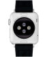 ფოტო #3 პროდუქტის Women's Black Floral Print Silicone Strap for Apple Watch 38mm, 40mm, 41mm