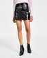 ფოტო #1 პროდუქტის Women's Croc-Embossed Faux-Leather Mini Skirt, Created for Macy's