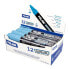 MILAN Display Box 12 Fluoglass Markers Chisel Tip 2 4 mm Blue Colour