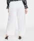 ფოტო #8 პროდუქტის Plus Size Flat Front Elastic Waist Wide-Leg Pants