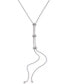 ფოტო #1 პროდუქტის Silver-Tone Pavé Rondelle Bead Lariat Necklace, 19" + 3" extender, Created for Macy's