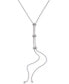 Фото #1 товара Silver-Tone Pavé Rondelle Bead Lariat Necklace, 19" + 3" extender, Created for Macy's