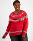 Фото #1 товара Plus Size Novelty Pullover Sweater, Created for Macy's