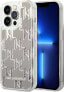 Karl Lagerfeld Etui Karl Lagerfeld do iPhone 14 Pro 6,1" hardcase srebrny/silver Liquid Glitter Monogram - фото #1