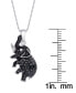 ფოტო #4 პროდუქტის Black and White Diamond 1/10 ct. t.w. Elephant Pendant Necklace in Sterling Silver