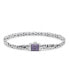 Amethyst & Borobudur Oval 5mm Chain Bracelet in Sterling Silver