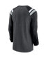 Фото #2 товара Men's Heathered Charcoal, Black Las Vegas Raiders Tri-Blend Raglan Athletic Long Sleeve Fashion T-shirt
