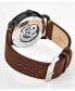 ფოტო #3 პროდუქტის Men's Brown Leather Strap Watch 42mm