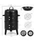 3-in-1 Charcoal BBQ Grill Cambo with Built-in Thermometer