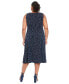 ფოტო #2 პროდუქტის Plus Size Polka Dot Sleeveless Midi Dress