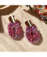 Women's Pink Beaded Teardrop Earrings