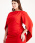 ფოტო #8 პროდუქტის Plus Size Ruched Cape Dress