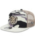 Фото #1 товара Men's White Detroit Tigers Chrome Camo A-Frame 9FIFTY Trucker Snapback Hat