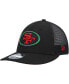 ფოტო #1 პროდუქტის Men's Black San Francisco 49ers Black Excellence Collection Trucker Low Profile 9FIFTY Snapback Hat