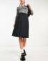 ASOS DESIGN knee length pleated midi skirt in black