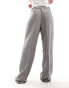 Noisy May high waisted wide leg tailored trousers in grey