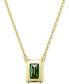 Gold-Tone Color Rectangle Crystal Pendant Necklace, 15" + 2-3/4" extender