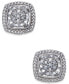 ფოტო #1 პროდუქტის Diamond Cluster Miracle Plate Stud Earrings (1/10 ct. t.w.) in Sterling Silver