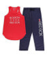 Women's Red, Navy Boston Red Sox Plus Size Meter Tank Top and Pants Sleep Set