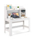 Home Office Computer Desk Study Table Writing Workstation Hutch Cable Hole White