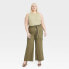 Women's High-Rise Wide Leg Cargo Pants - Ava & Viv Olive Green 18