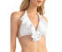 Фото #1 товара Shoshanna Womens Ruffled Halter Bikini Top Swimwear White Size C/D