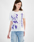 ფოტო #1 პროდუქტის Juniors' Wavy Minnie Mouse Graphic T-Shirt