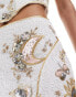 ASOS DESIGN celestial embellished sequin co-ord mini skirt in white