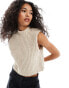 Фото #1 товара 4th & Reckless chunky knit high neck sleeveless jumper in camel