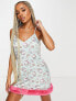 Фото #1 товара New Girl Order Hello Kitty printed faux fur trim chemise in mint