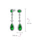 Wedding Simulated Royal Green Emerald Cubic Zirconia Halo Long Pear Solitaire Teardrop CZ Statement Dangle Chandelier Earrings Pageant Bridal Party