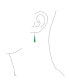 ფოტო #3 პროდუქტის Simplistic Boho Fashion Green Agate Simulated Jade Inlay Long Flat Teardrop Shaped Dangle Earrings Sterling Silver Fish Hook Wire Threader