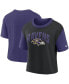 ფოტო #1 პროდუქტის Women's Purple, Black Baltimore Ravens High Hip Fashion T-shirt
