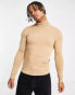 Фото #4 товара Bershka – Feinstrickpullover mit Rollkragen in Camel