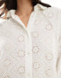 Iisla & Bird broderie panel detail long sleeve beach shirt co-ord in cream