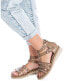 ფოტო #4 პროდუქტის Women's Flat Sandals With Gold Studs By