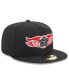 Фото #4 товара Men's Black Rochester Red Wings Authentic Collection Alternate Logo 59FIFTY Fitted Hat