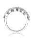 ფოტო #2 პროდუქტის RA White Gold Plated Clear Cubic Zirconia Marquise Cluster Ring