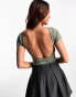 Фото #1 товара Miss Selfridge seamless backless cap sleeve bodysuit in khaki