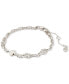 ფოტო #1 პროდუქტის Spade Charm & Cubic Zirconia Double Chain Bracelet