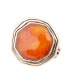 ფოტო #1 პროდუქტის River Rocks Orange Quartz Golden Bronze Octagon Ring