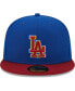 Фото #4 товара Men's Royal, Red Los Angeles Dodgers Logo Primary Jewel Gold Undervisor 59FIFTY Fitted Hat