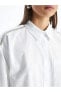 Фото #8 товара LCW Modest Düz Oversize Poplin Kadın Gömlek Tunik