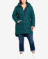 Plus Size Contrast Zip Coat