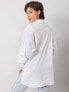 Фото #4 товара Женская рубашка свободного кроя с карманами и длинным рукавом белая Factory Price
