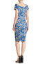 Фото #3 товара Alexia Admor 161402 Women's Short Sleeve Floral Print Bodycon Dress Blue Sz. XS