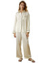 Фото #1 товара Women's Contrast Piping Button-Up Full Length Pajama Set for Women